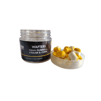 wafter Cream Corn Fish Clinic Wafters - Dumbell 14mm - Cream & Corn